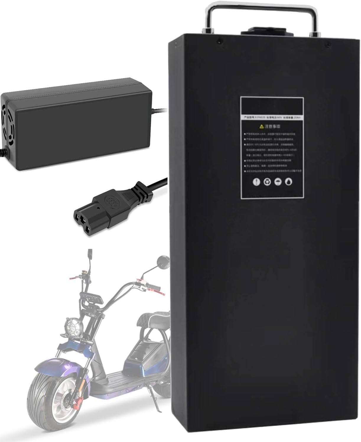 60V 12Ah 15Ah 18Ah 20Ah Electric Car Lithium Battery,60V Waterproof Rechargeable Lithium Battery,for 250-1200W Two Wheel Foldable Electric Scooter Bicycle,60v18ah