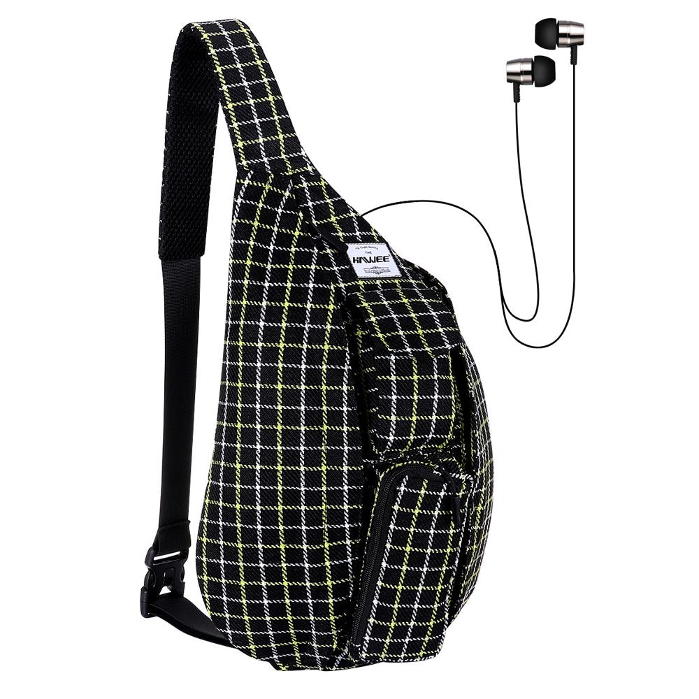 HAWEE Base Camp Bag Hiking Backpack Chest Sling Bag Sports Travel Crossbody Daypack for Women, Light Blue Ripples