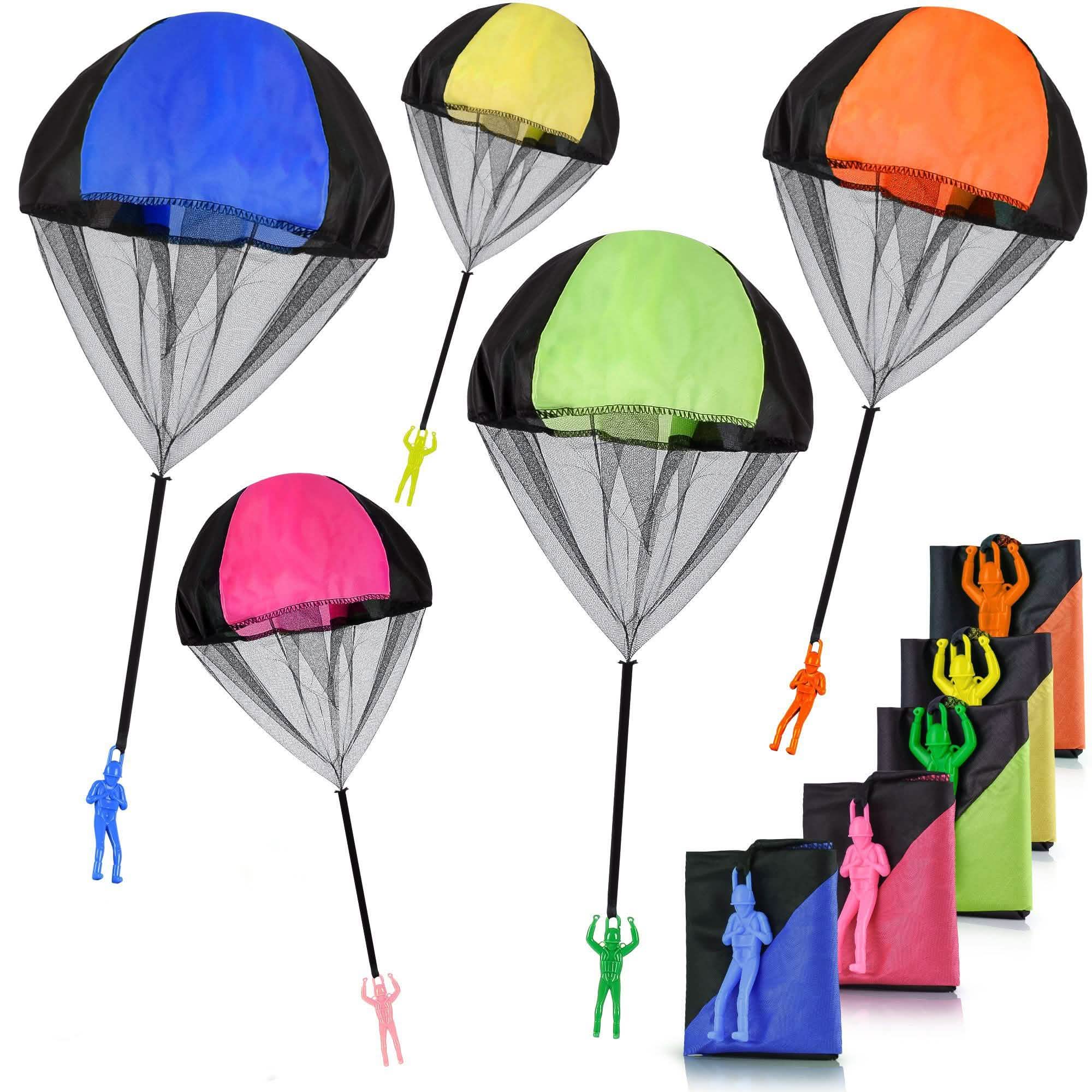 10-Pack: Tangle Free Throwing Parachute Toy