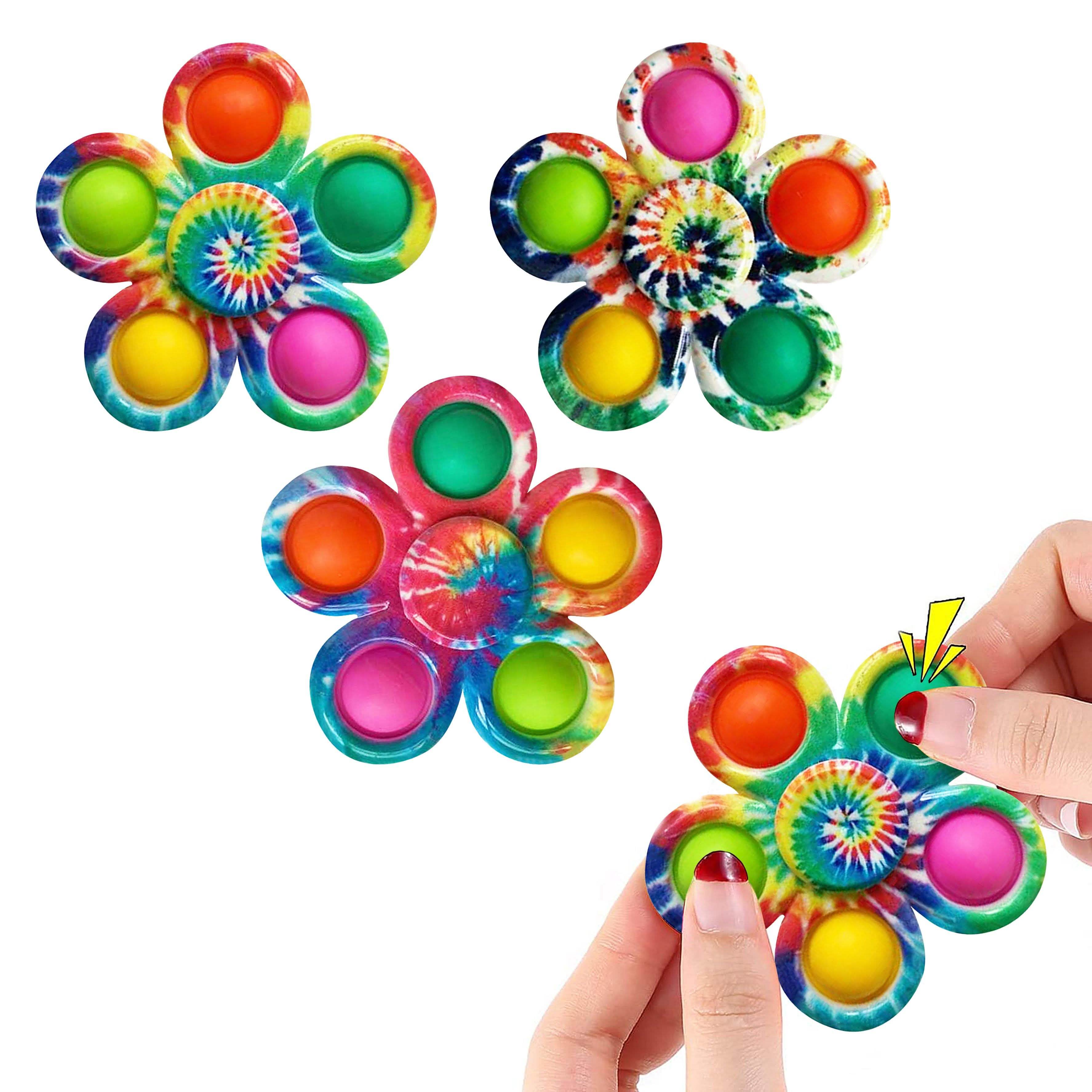3-Pack: Pop Fidget Popper - 2-in-1 Bubble Fidget Spinner