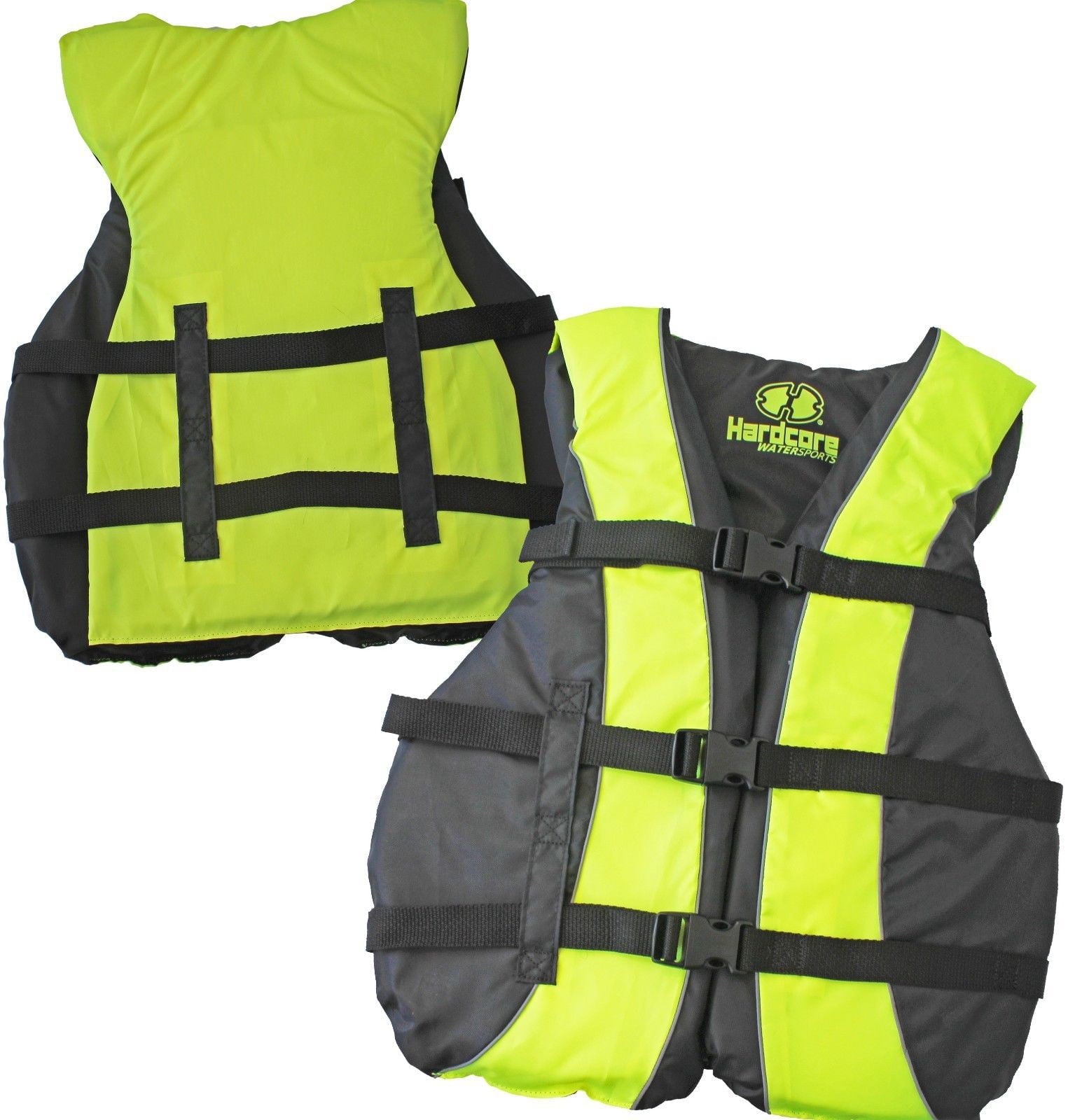 Hardcore Water Sports Hardcore life jacket 4 pack paddle vest for adults; Coast Guard approved Type III PFD life vest flotation device; Jet ski, wakeboard, hardshell kayak lufe jacket; Ideal extra pon