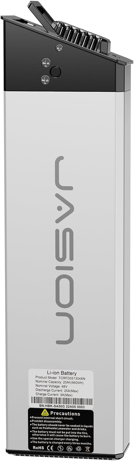 Jasion Battery for X-Hunter Electric Bike, 48V 13AH Battery, Removable and Rechargable Battery
