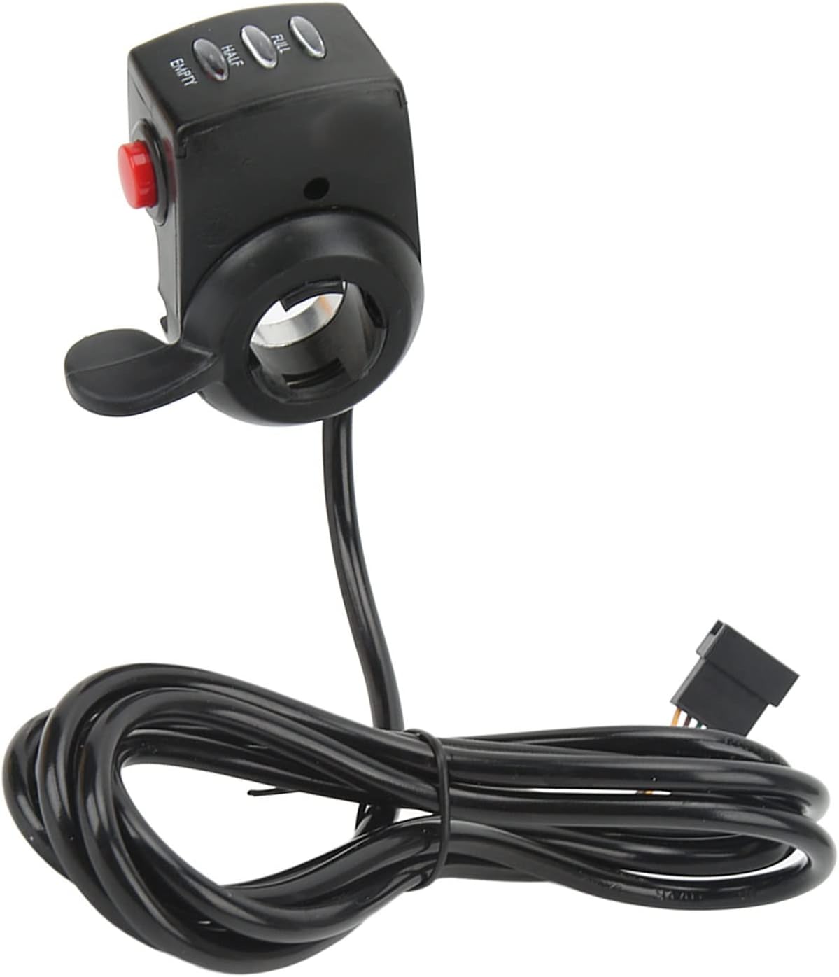 E Bike Thumb Throttle, 36V/48V Thumb Accelerator Battery Display Speed Control Assembly with 65in Cable for 22mm 7/8inch Electric Bike Scooters Handlebars(48V)