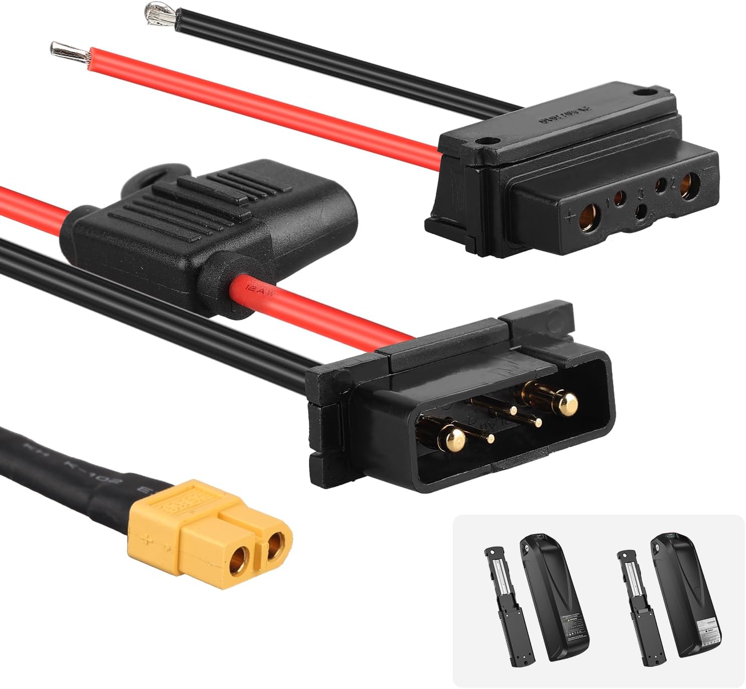 Ebike Battery 5 PIN 6 PIN Discharge Connector A Pair Hailong Battery Male and Female Connector Plugs for Shark Battery Connector Plug New Version for G80/Hailong Ebike Battery Port