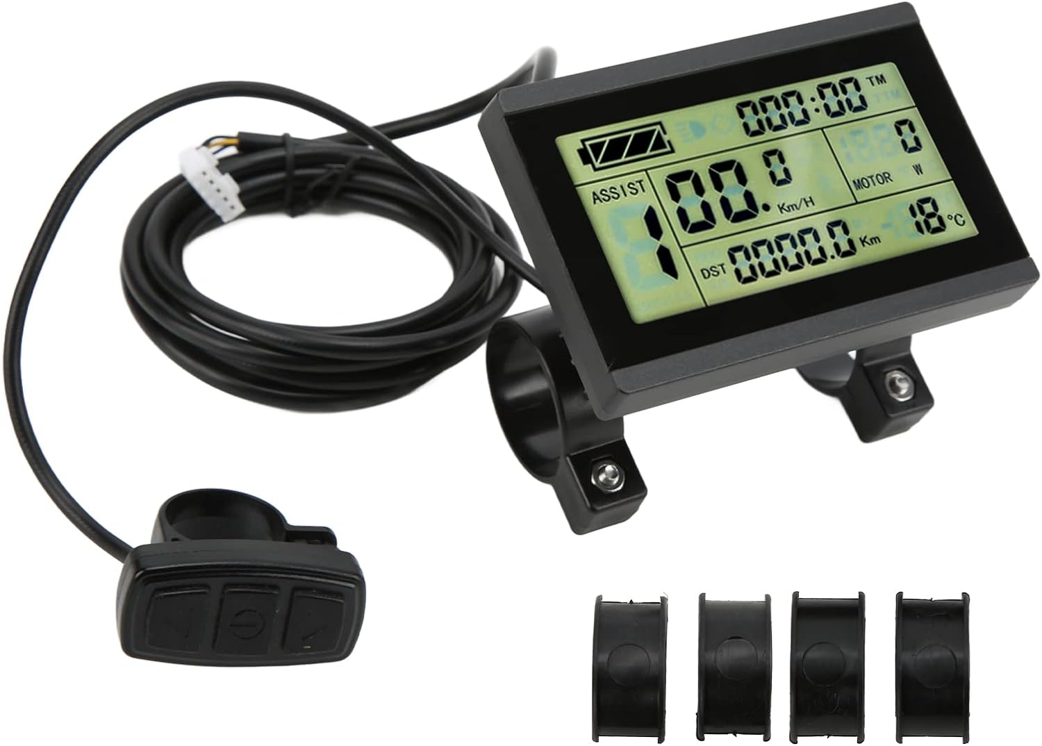 Bike LCD3 Display, 72V KT LCD3 Display Electric Bicycle Display with SM Connector for KT Controller
