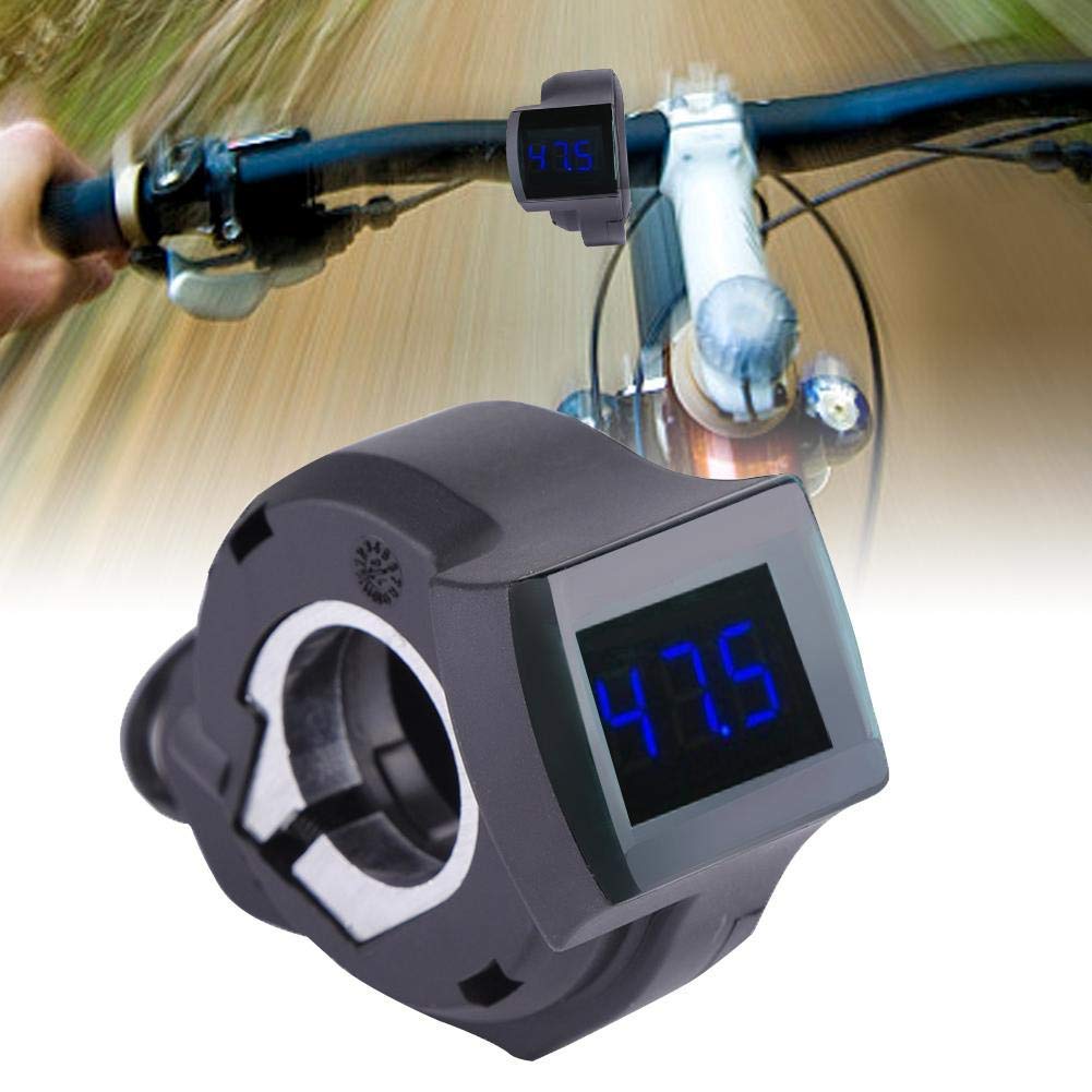 Electric Bike Voltage Display, Bike Power Display, Digital Thumb Accelerator Shifter with LCD Battery Voltage Display Accessory for Scooter Electric Bike