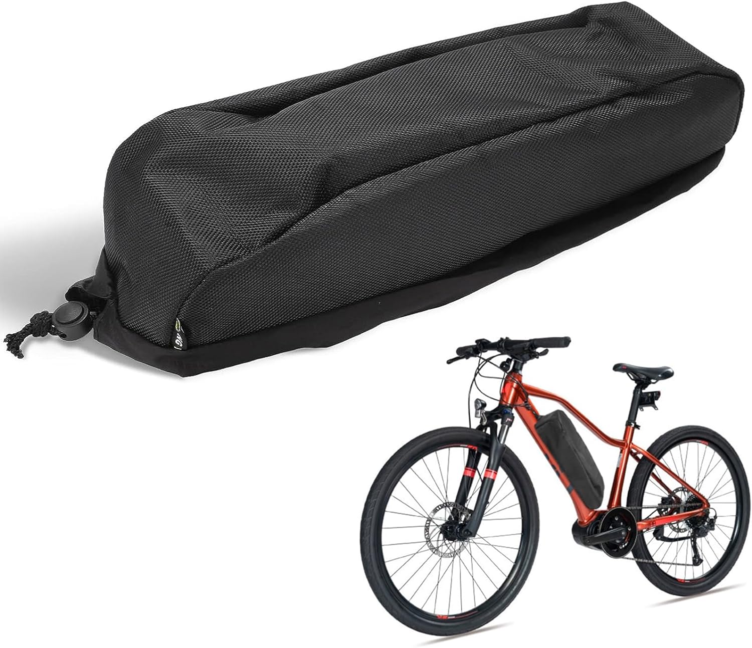 E-Bike Battery Protective Cover, Electric Bicycle Li-ion Battery Waterproof Dustproof Anti Mud Cover Battery Protection Ebike Battery Cover Battery Bag Ebike Battery Case Ebike Battery Case(Black)