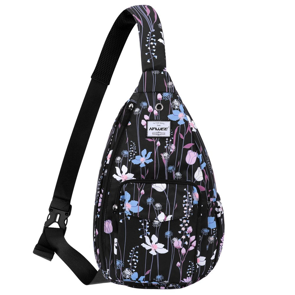 HAWEE Women’S Crossbody Backpack Purse for Travel Sling Bag with Earphone Hole, Black