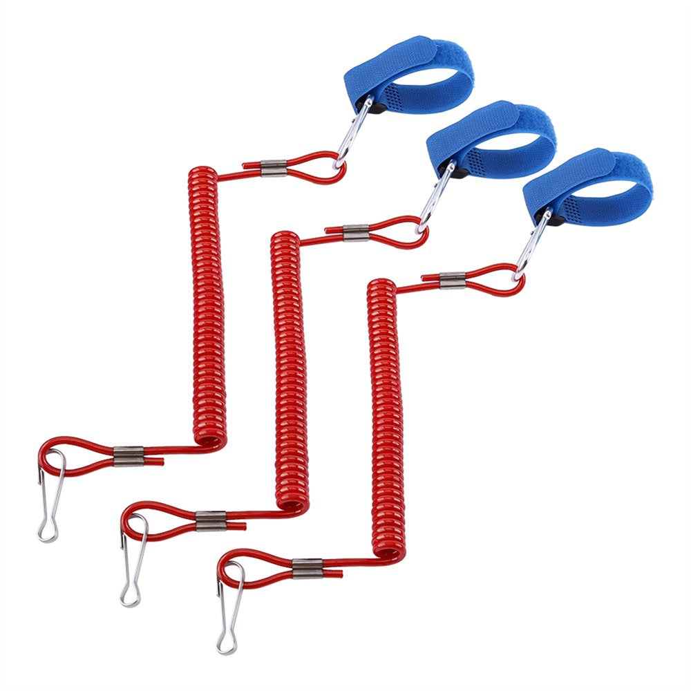 Fishing Rod Tether Leashes, Stainless Steel Coiled Paddle Leash, Outdoors for Kayak Canoe Raft Boat