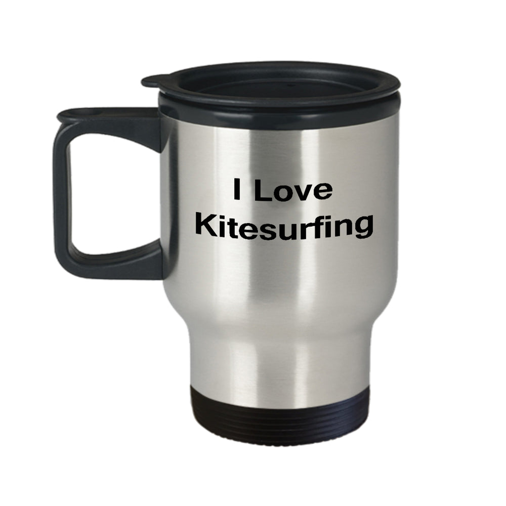 I Love Kitesurfing Travel Mug - Porcelain Travel Mugs 14 Oz Travel Mugs