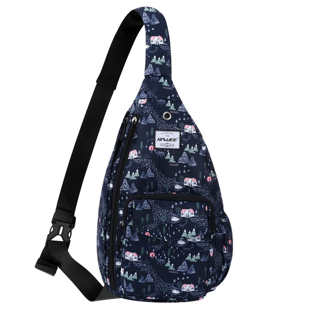 HAWEE Women’S Crossbody Backpack Purse for Travel Sling Bag with Earphone Hole, Black