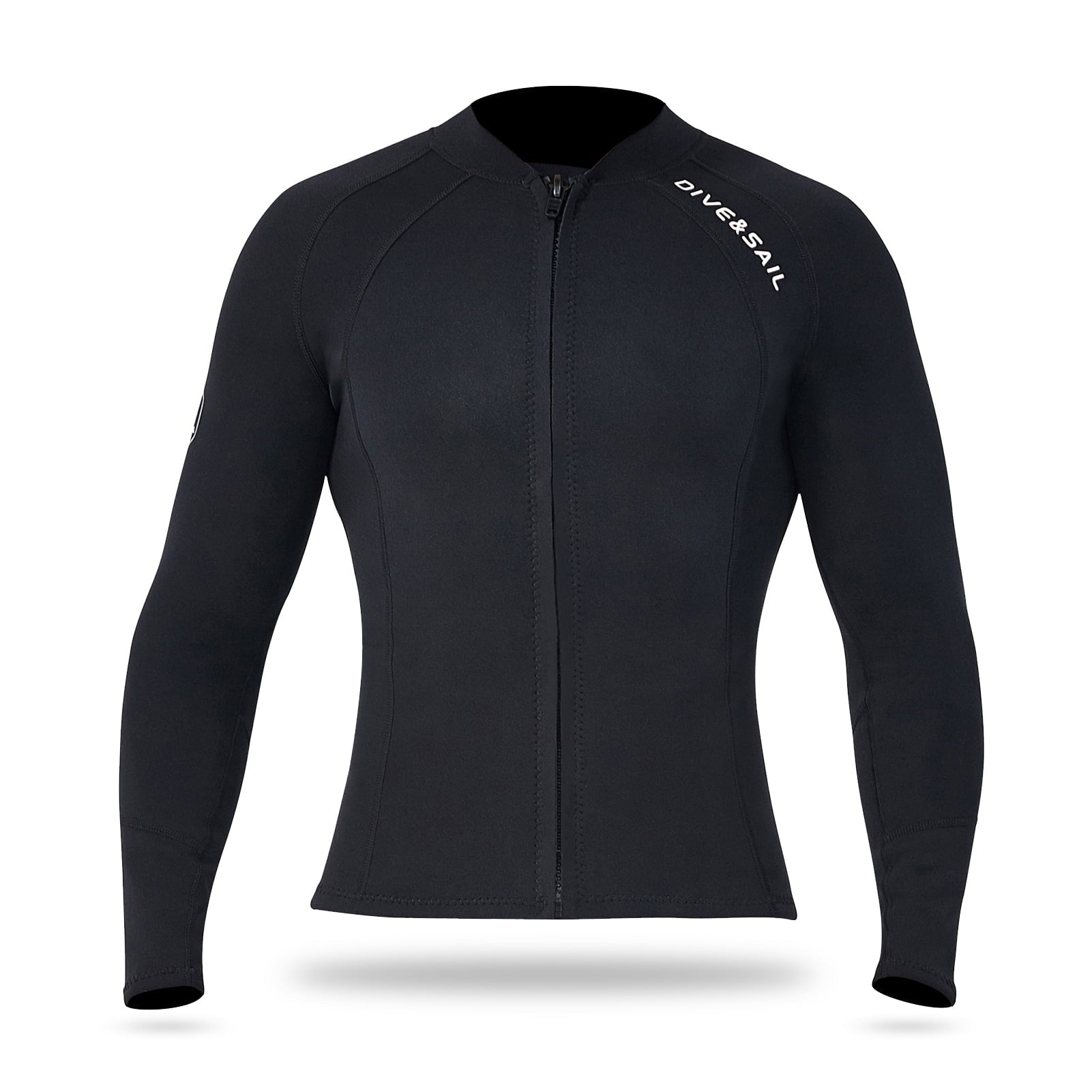 Andoer 2mm Neoprene Front Zipper Wetsuits Jacket Long Sleeves, Sun Protection Suitable for Diving, Snorkeling, Water