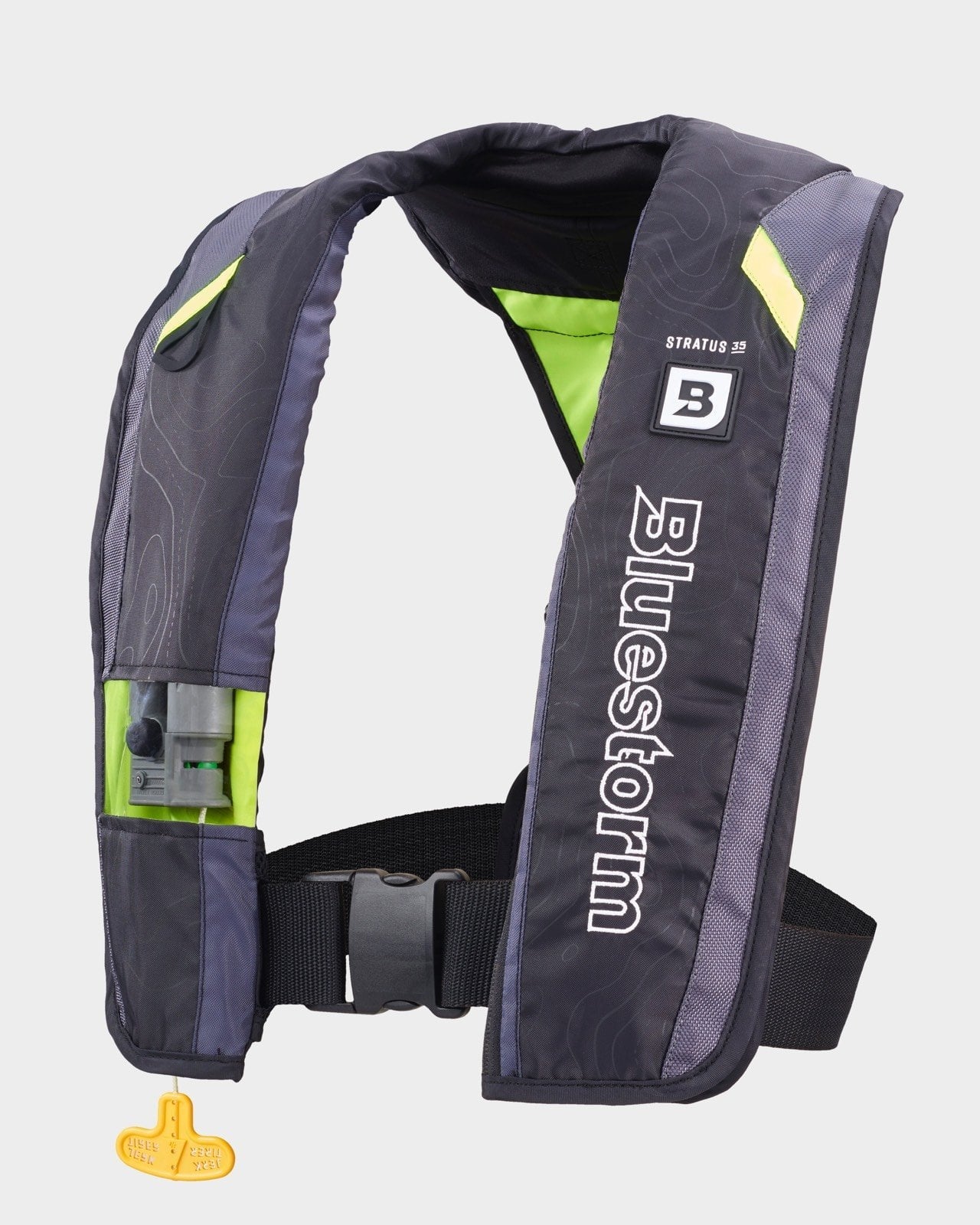 Bluestorm Gear Stratus 35 Inflatable PFD Life Jacket (Hi-Vis Green) | US Coast Guard Approved Automatic/Manual Life Vest for Adults