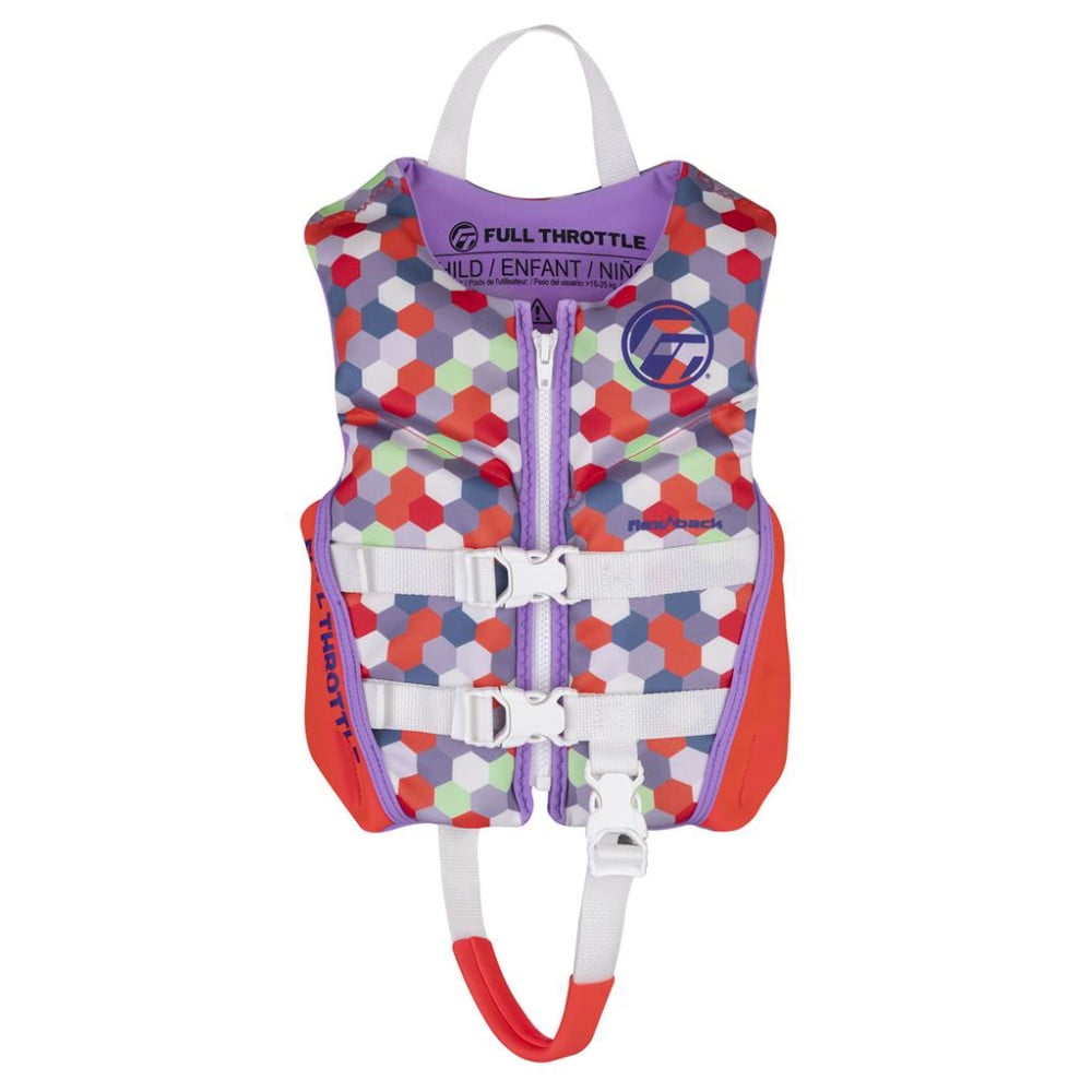 Full Throttle 142500-105-001-22 Child Rapid-Dry Flex-Back Life Jacket - Pink