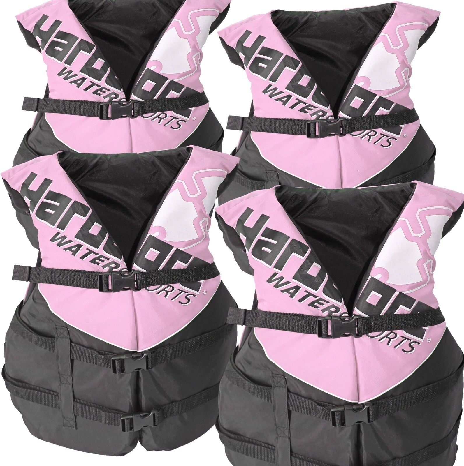 Hardcore Water Sports 4 pack Hardcore Coast Guard type III PFD for adults; life jacket paddle vest for adults; life vest flotation device; Jet ski, wakeboard, hardshell kayak lufe jacket; extra life j