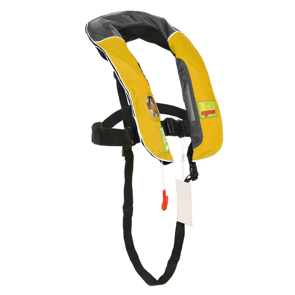 Lifesaving Pro? Automatic / Manual Child Youth Kid Size Inflatable Life Jacket PFD Life Vest Slim Inflate Survival Aid Lifesaving PFD Yellow Color