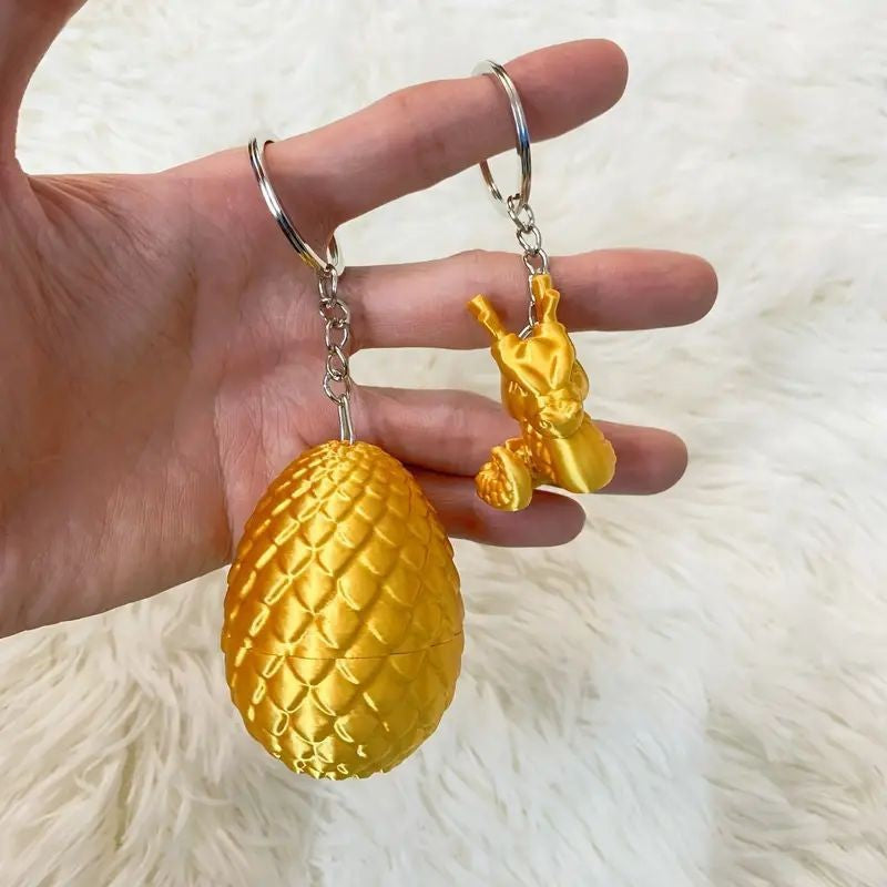 3D Printed Dragon Egg Keychain Cool Colorful Dragon Model Car Keychain