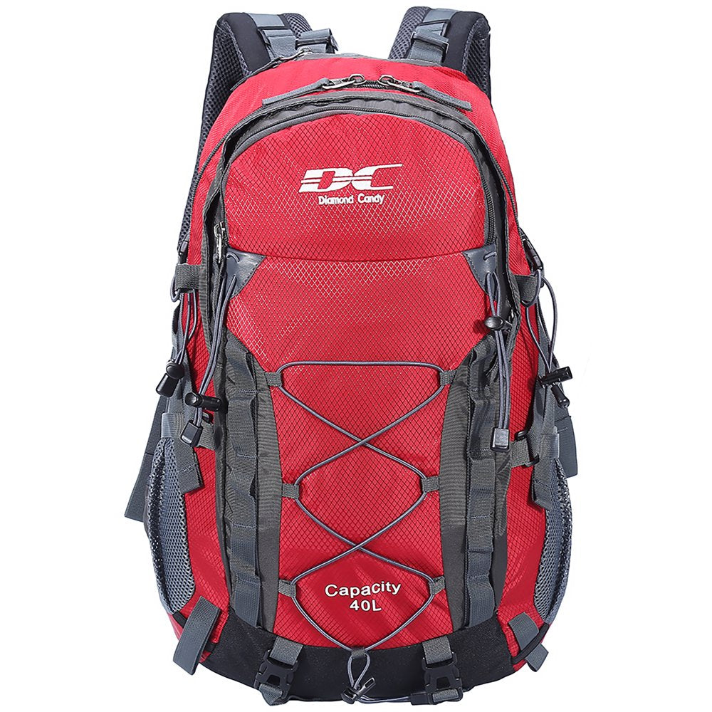 Diamond Candy Hiking Backpack for Men and Women, 40L Lightweight Day Pack for Travel Camping