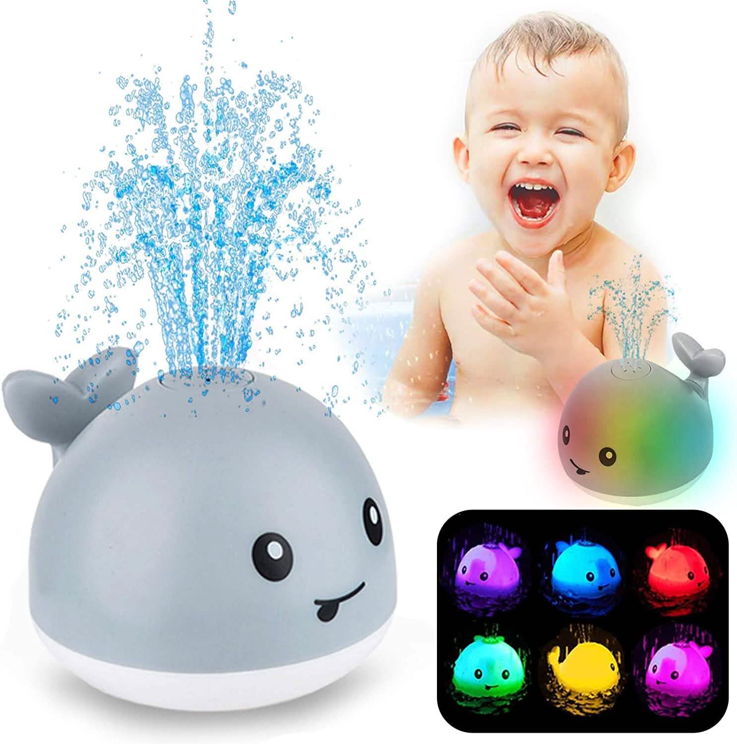 Auto Spray Water Whale Toy With Seven Kinds Of Flashing Light For Toddlers