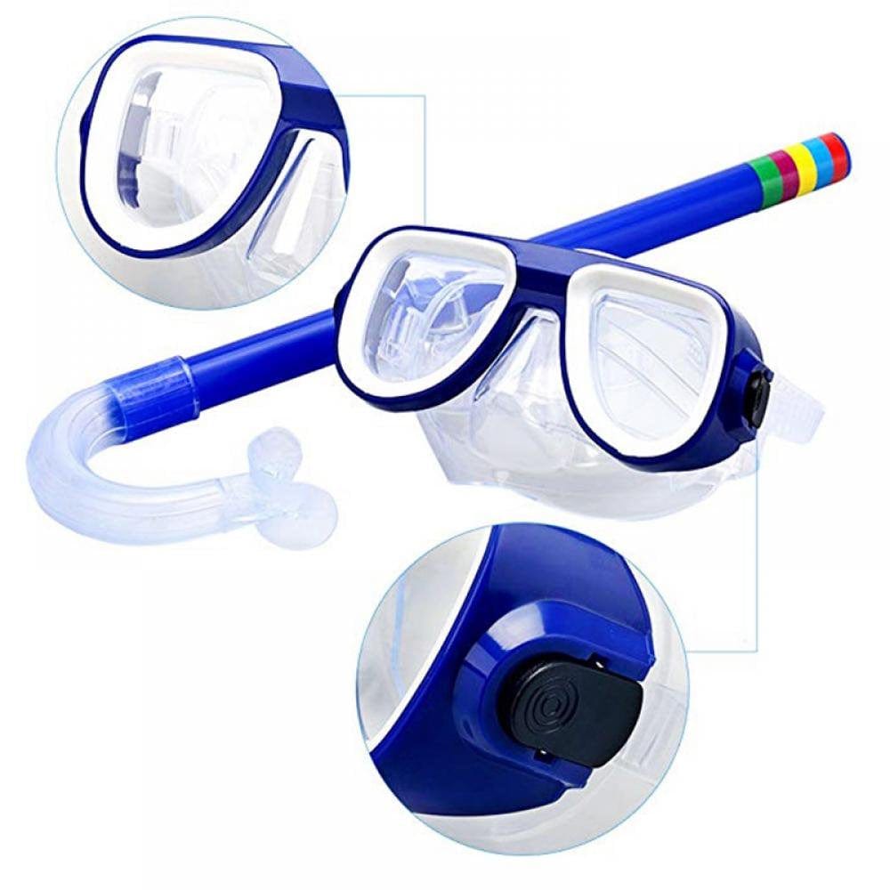 Diving Goggle Mask Breathing Tube Kids Shockproof Anti-Fog Swimming Glasses Band Snorkeling Underwater Accessories Set