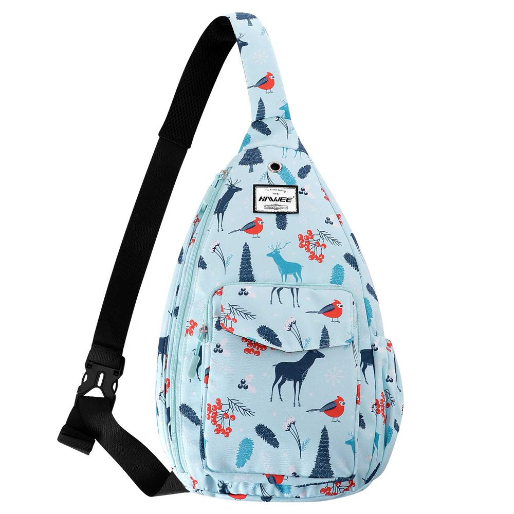 HAWEE Women’S Crossbody Backpack Purse for Travel Sling Bag with Earphone Hole, Black