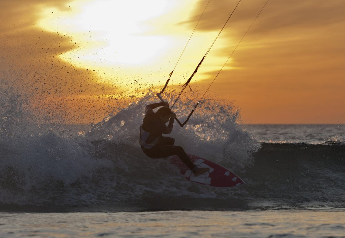 Kitesurfing; Tarifa, Cadiz, Andalusia, Spain Poster Print (18 X 12)