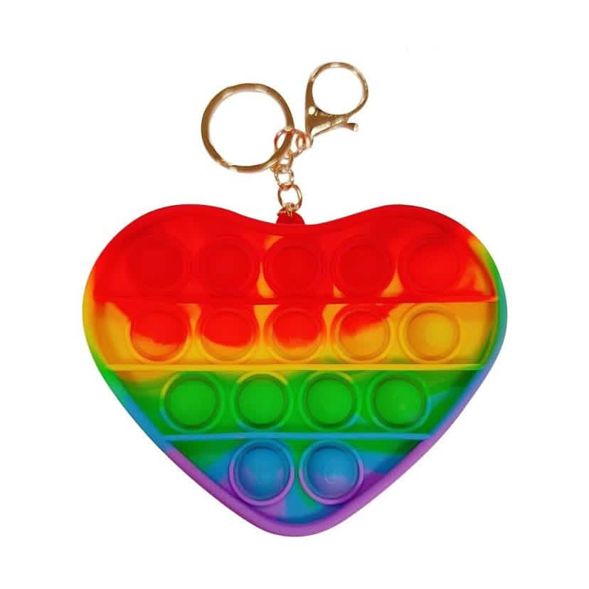 Heart Push Pop Pouch with Zipper Toys & Games Rainbow - DailySale