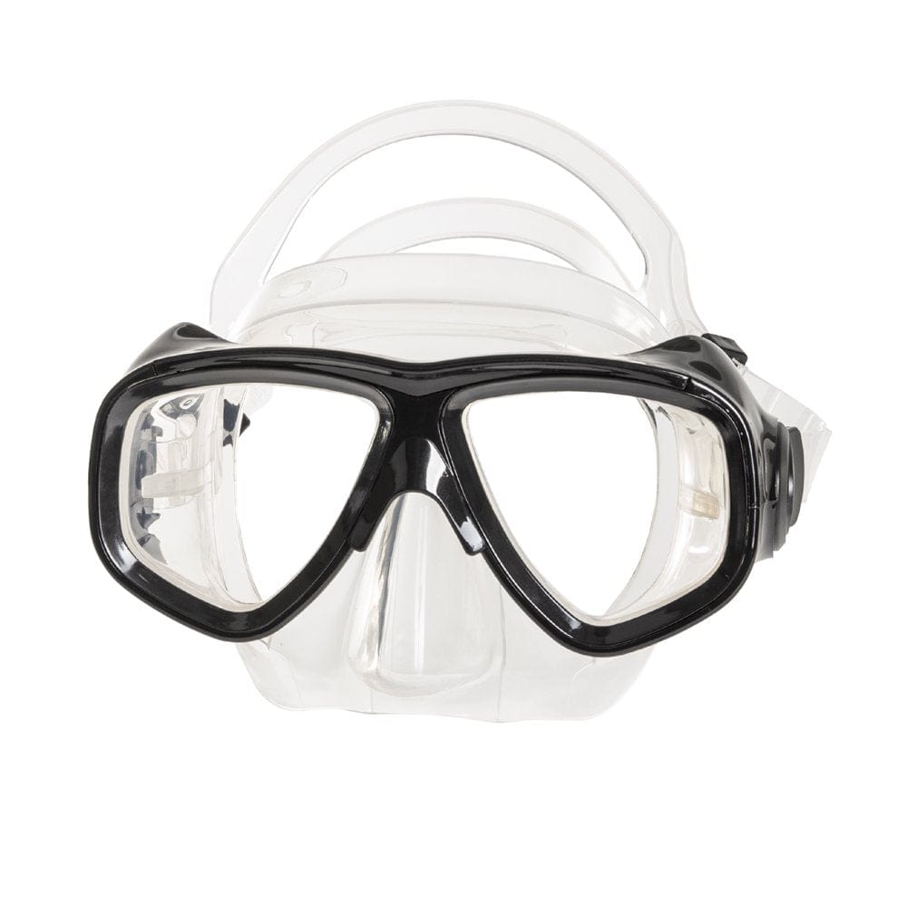 IST M80 2 Lens Snorkel Diving Mask with RX Prescription Lenses, Low Profile & Hypoallergenic Silicone - 4 Color Options (Black Silicone, Farsighted, +3.0)
