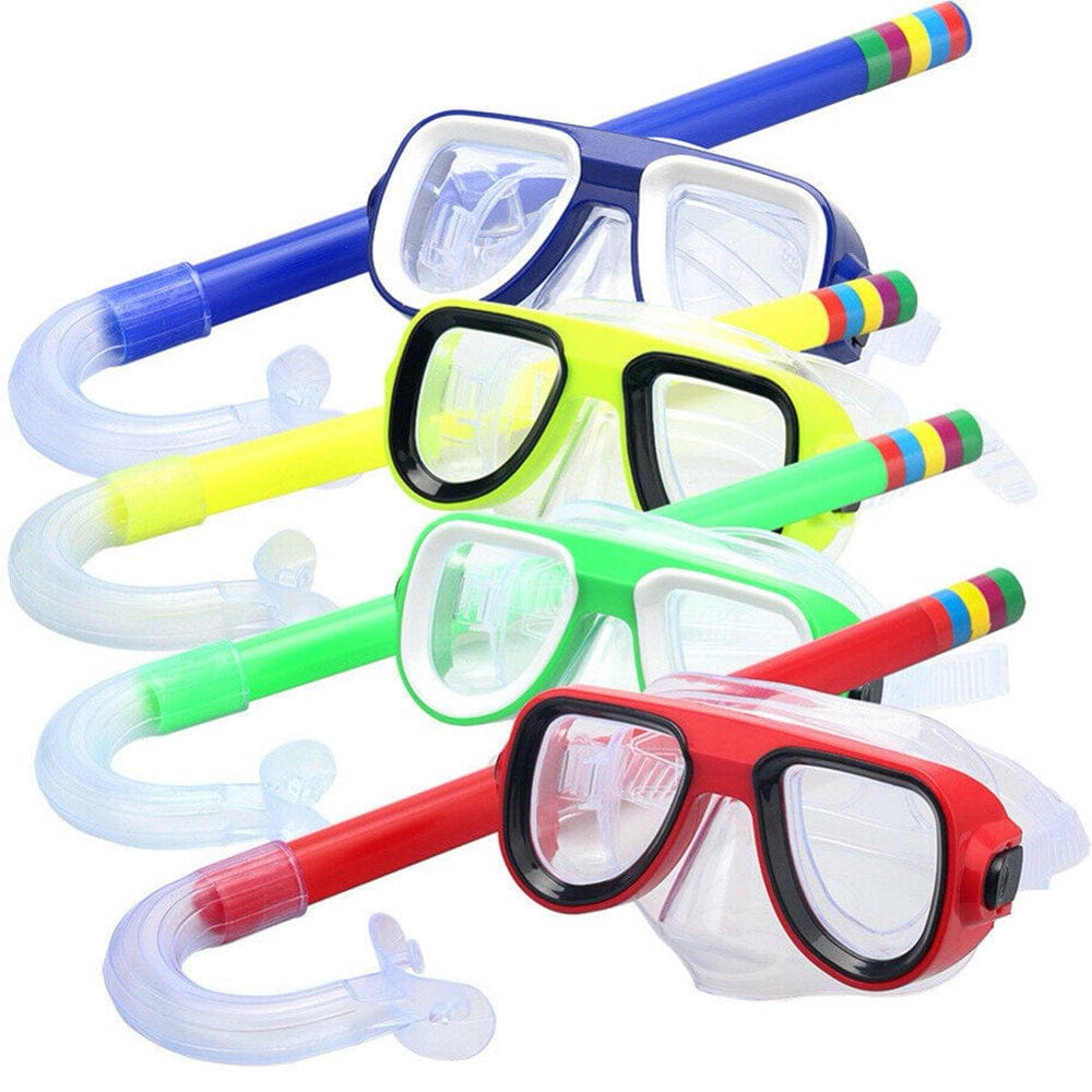 Kids Snorkel Set, Children Anti-Fog Diving Mask Swimming Goggles Snorkeling Equipment, Yellow