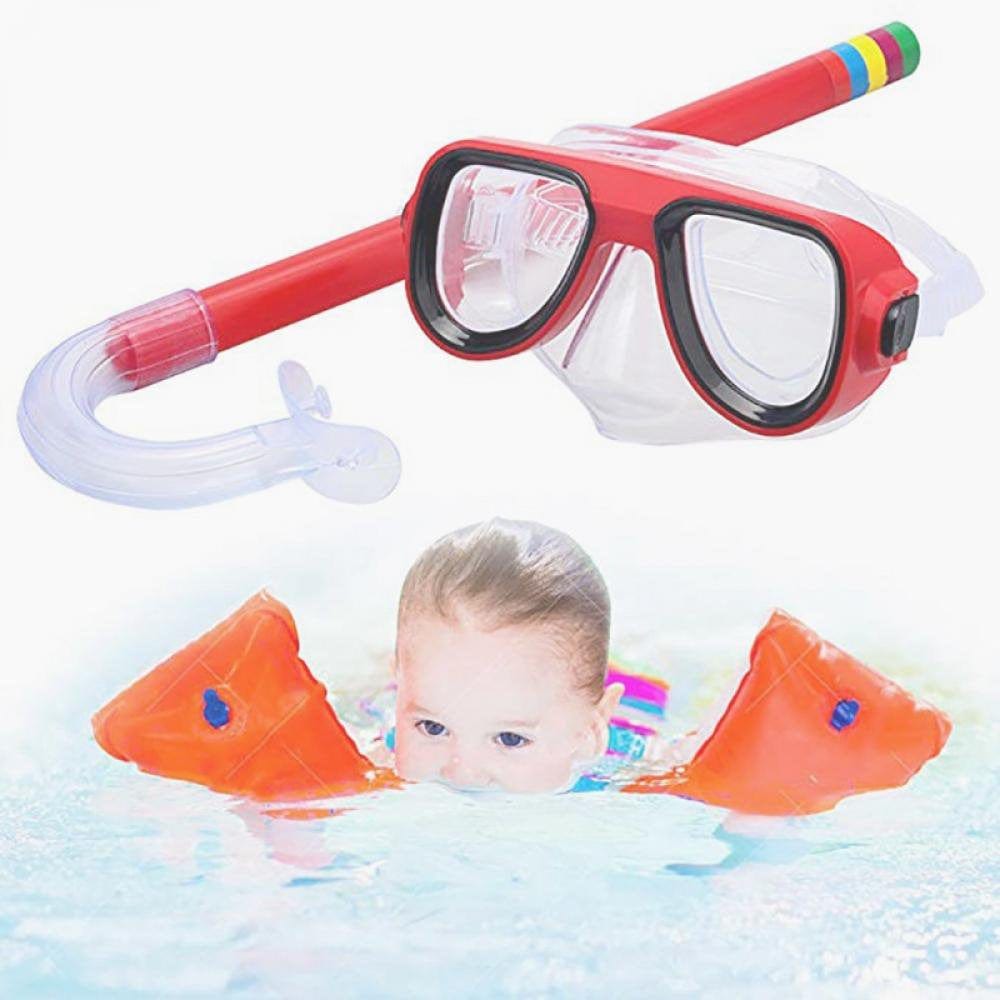Kids Snorkel Set Scuba Swimming Snorkeling Gear, Diving Goggles Child Swim Goggles with Nose Cover Dive Mask and Snorkel Combo