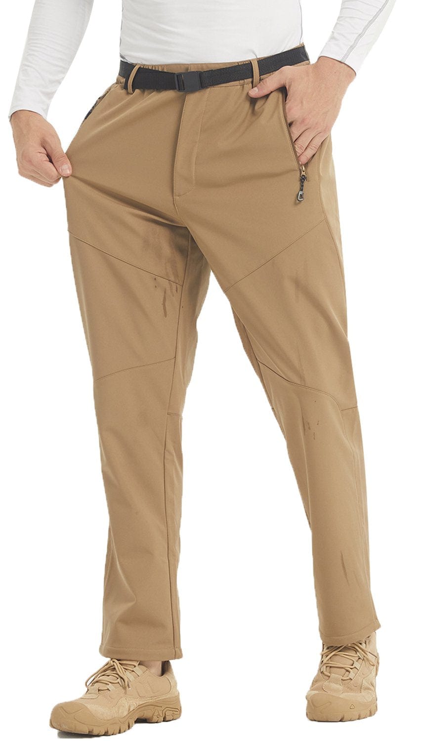 LANBAOSI Men Hiking Waterproof Outdoor Winter Snow Ski Fleece Lined Softshell Pants Size S