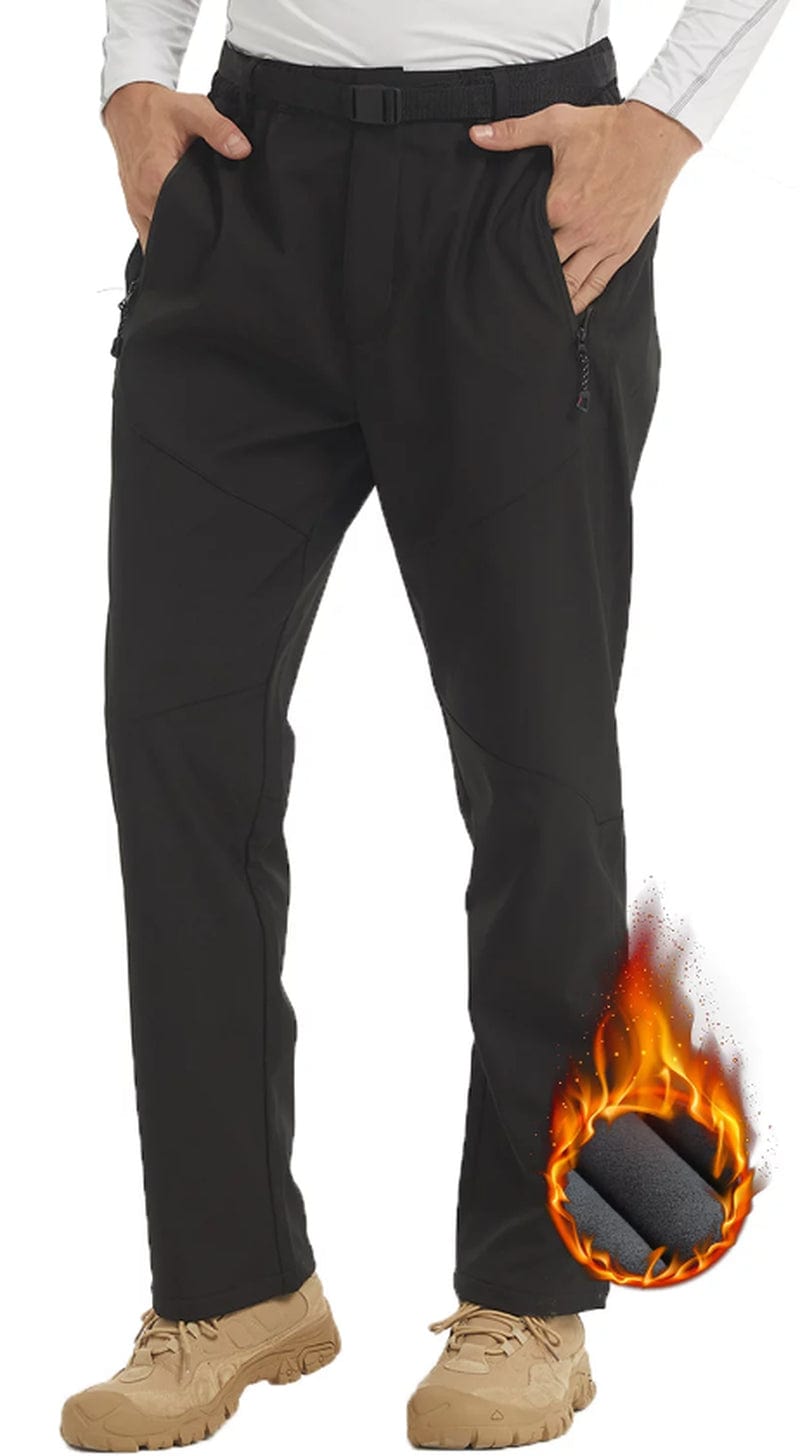 LANBAOSI Men Hiking Waterproof Outdoor Winter Snow Ski Fleece Lined Softshell Pants Size S