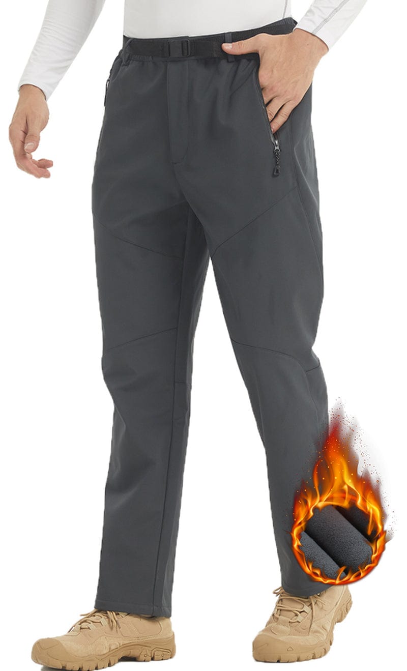 LANBAOSI Men Hiking Waterproof Outdoor Winter Snow Ski Fleece Lined Softshell Pants Size S