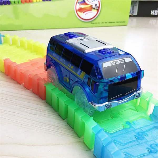 Light Up Toy Car Track Accessories Racing Car with 5 Flashing LED Lights Toys & Games Blue Bus - DailySale